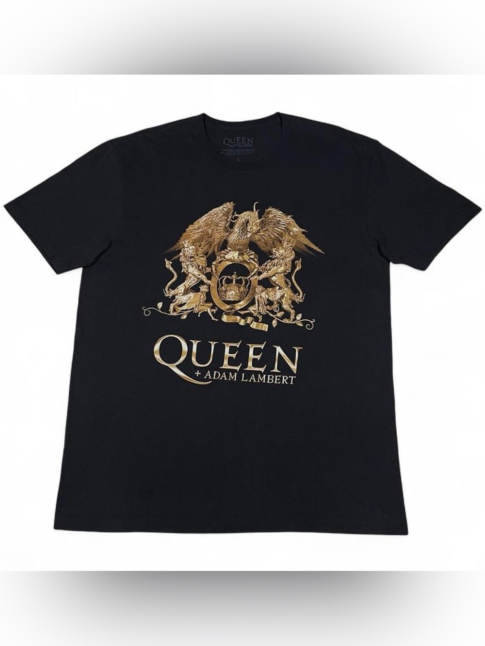 Queen + Adam Lambert NWOT Rhapsody Tour 2023 Black T-shirt Size L Concert Tee